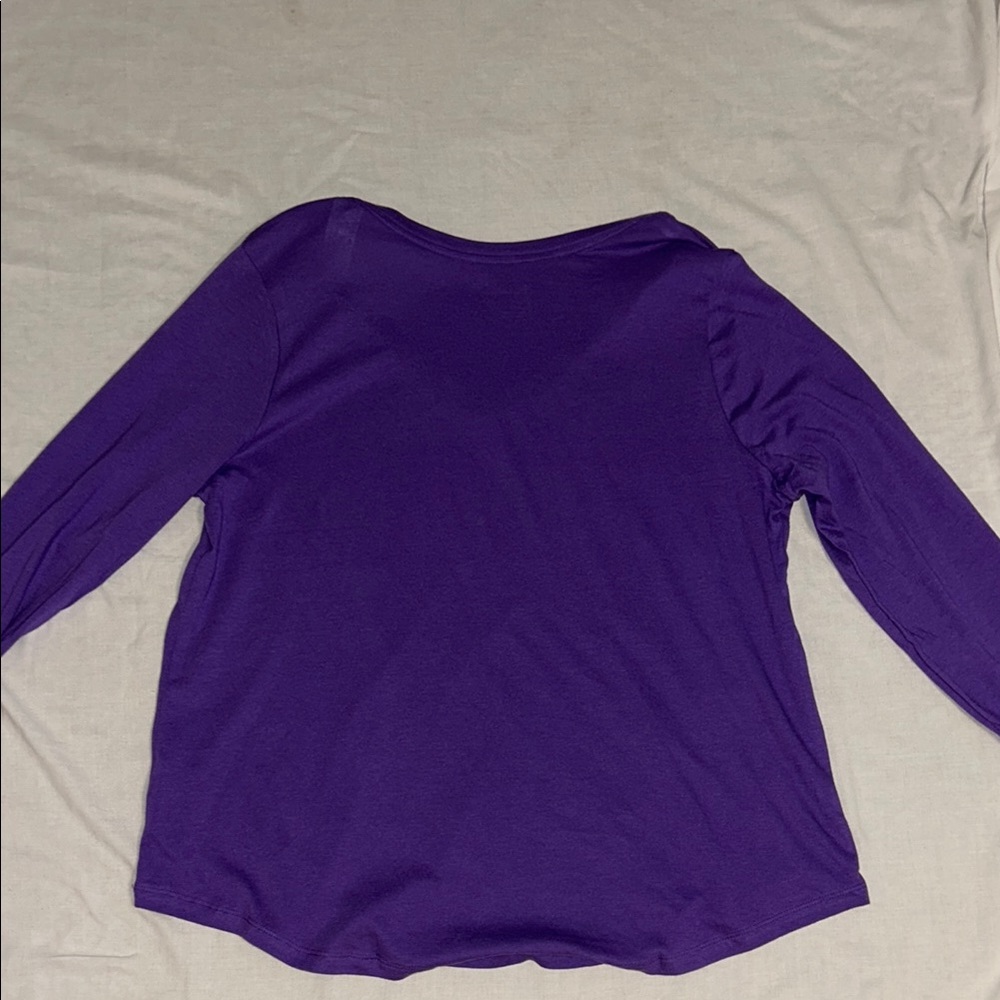 Purple V-Neck Women's Top - Picture 2 of 3